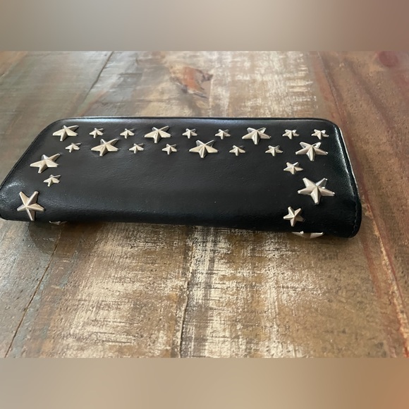 Jimmy Choo Black Wallet with Silver Stars - Picture 9 of 15